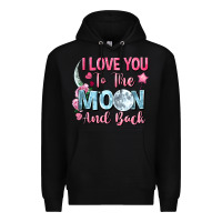 Black i love you to the moon and back Premium Hoodie - FaDigitalArtStudio