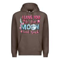 Coffee i love you to the moon and back Premium Hoodie - FaDigitalArtStudio