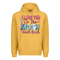 Mustard i love you to the moon and back Premium Hoodie - FaDigitalArtStudio