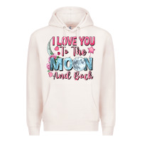 Pale Pink i love you to the moon and back Premium Hoodie - FaDigitalArtStudio