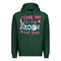 Sports Green i love you to the moon and back Premium Hoodie - FaDigitalArtStudio