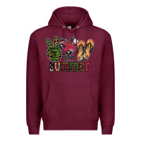 Burgundy peace love summer Premium Hoodie - SublimationCraftShop