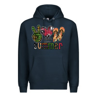 Navy peace love summer Premium Hoodie - SublimationCraftShop