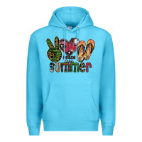 Ocean Blue peace love summer Premium Hoodie - SublimationCraftShop