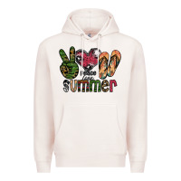 Pale Pink peace love summer Premium Hoodie - SublimationCraftShop