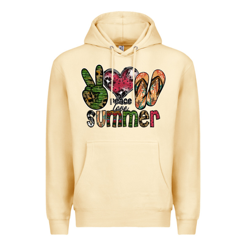 Peace Love Summer Premium Hoodie by SublimationCraftShop | Teevron