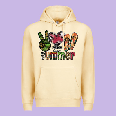 Peace Love Summer Premium Hoodie Designed By Sublimationcraftshop