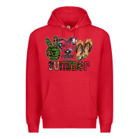 Red peace love summer Premium Hoodie - SublimationCraftShop