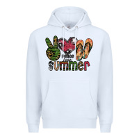 White peace love summer Premium Hoodie - SublimationCraftShop
