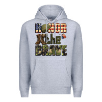Heather Grey Honor the brave 4th of july Premium Hoodie - CowGirlArtShop
