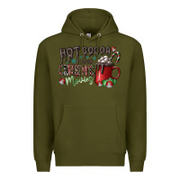 Army Green hot cocoa and christmas movies Premium Hoodie - CowhideDigitalArt