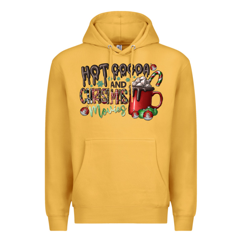 Hot Cocoa And Christmas Movies Premium Hoodie by CowhideDigitalArt | Teevron