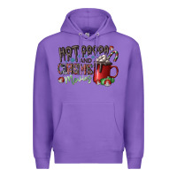 Purple hot cocoa and christmas movies Premium Hoodie - CowhideDigitalArt