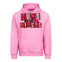 Fuchsia Pink hugs and kisses Urban Hoodie - FaDigitalArtStudio
