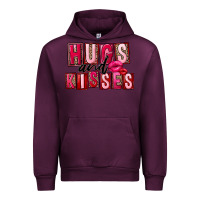 Mauve Wine hugs and kisses Urban Hoodie - FaDigitalArtStudio