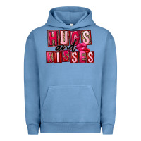 Pigment Pebble Blue hugs and kisses Urban Hoodie - FaDigitalArtStudio