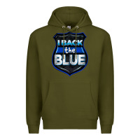 Army Green I back the blue 4th of July Premium Hoodie - CowGirlArtShop