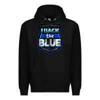 Black I back the blue 4th of July Premium Hoodie - CowGirlArtShop