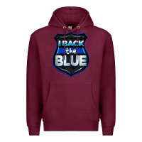 Burgundy I back the blue 4th of July Premium Hoodie - CowGirlArtShop
