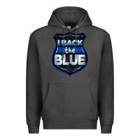Charcoal Heather I back the blue 4th of July Premium Hoodie - CowGirlArtShop