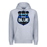 Heather Grey I back the blue 4th of July Premium Hoodie - CowGirlArtShop