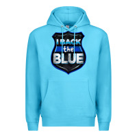 Ocean Blue I back the blue 4th of July Premium Hoodie - CowGirlArtShop