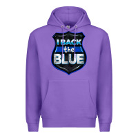 Purple I back the blue 4th of July Premium Hoodie - CowGirlArtShop