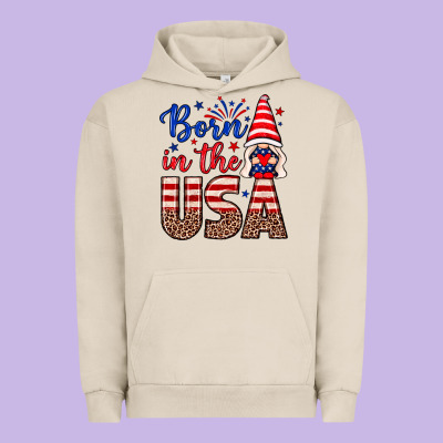 Born In The Usa Gnome Urban Hoodie Designed By Neo Western