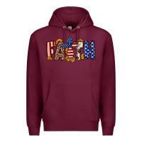 Burgundy Faith USA flag sunflower Premium Hoodie - Neo Western