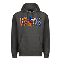 Charcoal Heather Faith USA flag sunflower Premium Hoodie - Neo Western
