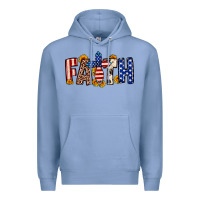 Colony Blue Faith USA flag sunflower Premium Hoodie - Neo Western