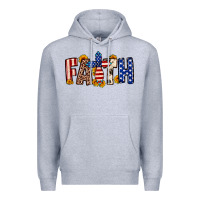 Heather Grey Faith USA flag sunflower Premium Hoodie - Neo Western