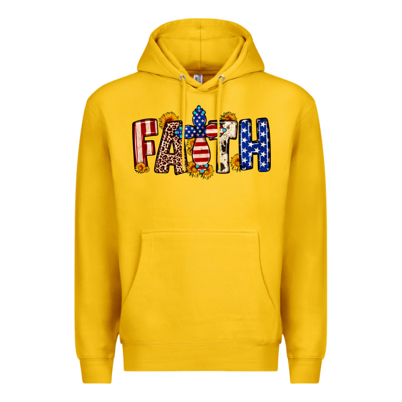 Faith Usa Flag Sunflower Premium Hoodie by Neo Western | Teevron