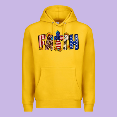Faith Usa Flag Sunflower Premium Hoodie Designed By Neo Western