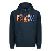 Navy Faith USA flag sunflower Premium Hoodie - Neo Western