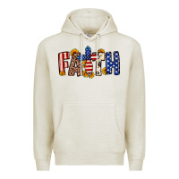 Oatmeal Heather Faith USA flag sunflower Premium Hoodie - Neo Western