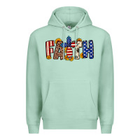 Seafoam Faith USA flag sunflower Premium Hoodie - Neo Western