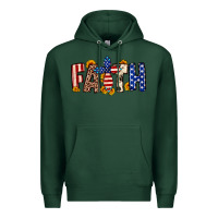 Sports Green Faith USA flag sunflower Premium Hoodie - Neo Western