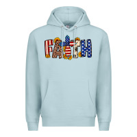 Blue Mist Faith USA flag sunflower Premium Hoodie - Neo Western
