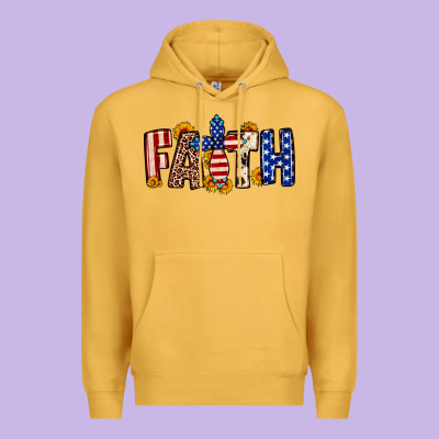 Faith Usa Flag Sunflower Premium Hoodie Designed By Neo Western