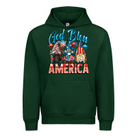 Forest Green God blessed America gnomes 4th of July Urban Hoodie - CowGirlArtShop