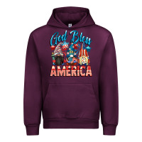 Mauve Wine God blessed America gnomes 4th of July Urban Hoodie - CowGirlArtShop