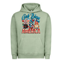 Pigment Oil Green God blessed America gnomes 4th of July Urban Hoodie - CowGirlArtShop