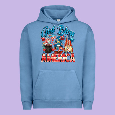 God Blessed America Gnomes 4th Of July Urban Hoodie Designed By Cowgirlartshop
