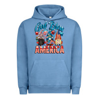 Pigment Pebble Blue God blessed America gnomes 4th of July Urban Hoodie - CowGirlArtShop