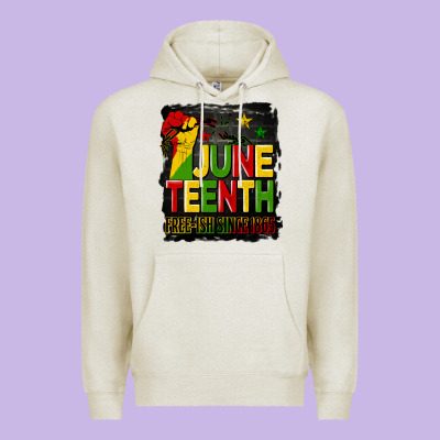 Juneteenth Fist Free Ish Since 1865 With Background Premium Hoodie Designed By Hra Design Shop