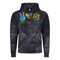 Cloud Black peace love autism Vintage Hoodie - AdoDesignShop