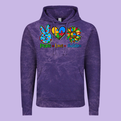 Peace Love Autism Vintage Hoodie Designed By Adodesignshop