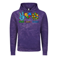 Cloud Purple peace love autism Vintage Hoodie - AdoDesignShop