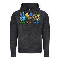 Vintage Black peace love autism Vintage Hoodie - AdoDesignShop